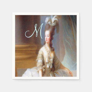 Serviettes Jetables Marie Monogram Élégant French Chic