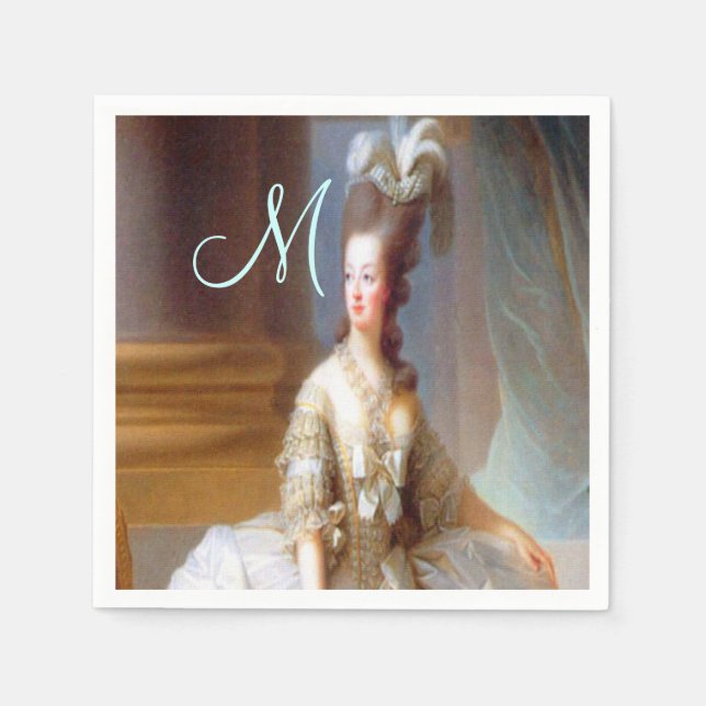 Serviettes Jetables Marie Monogram Élégant French Chic (Devant)