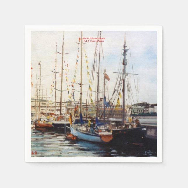 Serviettes Jetables Marine/Marine/Marinez (Devant)