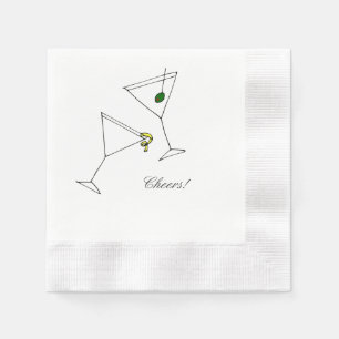 Serviettes Jetables Martini Cocktail Napkin