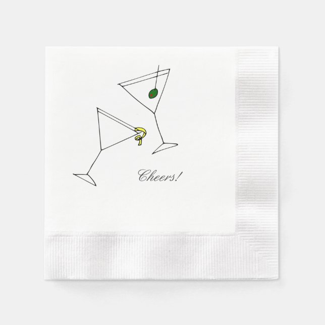 Serviettes Jetables Martini Cocktail Napkin (Devant)