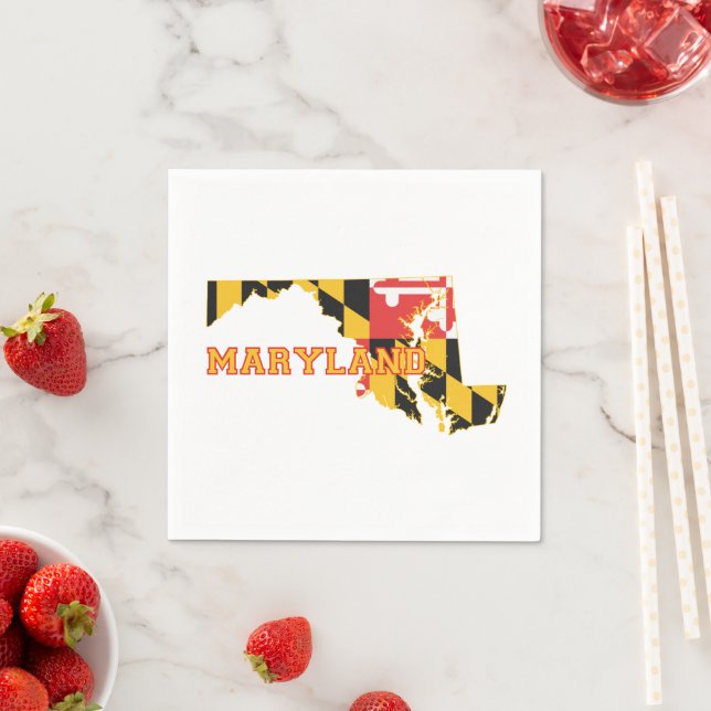 Serviettes Jetables Maryland en forme de Marylander Old Line State Dra (En situation)