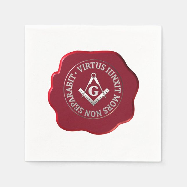 Serviettes Jetables Masonic sceau de cire (Devant)