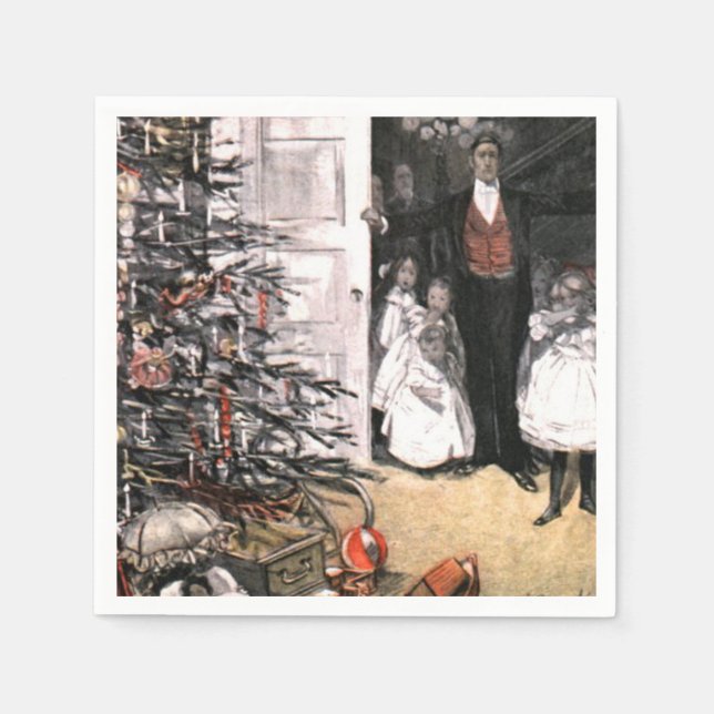 Serviettes Jetables Matin de Noël victorien (Devant)