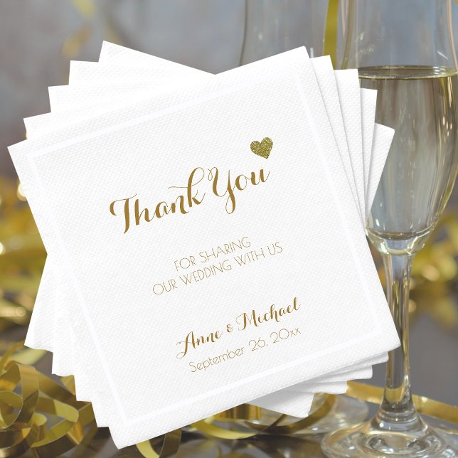 Serviettes Jetables Merci réception de mariage (Créateur téléchargé)