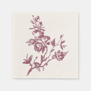 Serviettes Jetables Merci rose  bleu Corail