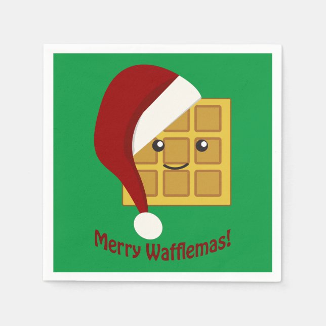 Serviettes Jetables Merry Wafflemas Christmas Wafflemas (Devant)