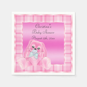 Serviettes Jetables Mignonne Douce Rose Oreilles Tombantes Lapin Baby