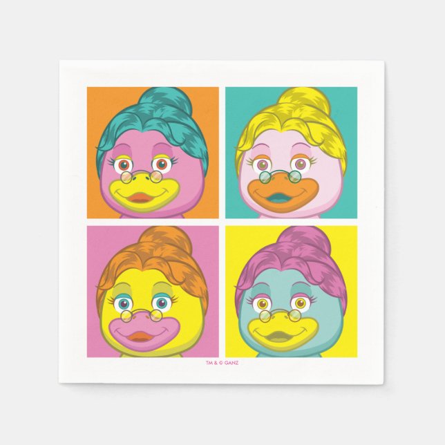 Serviettes Jetables Mme Birdy Pop Art (Devant)