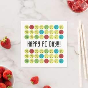 Serviettes Jetables Mod Pi - Happy Pi Day Party Papier Napkins