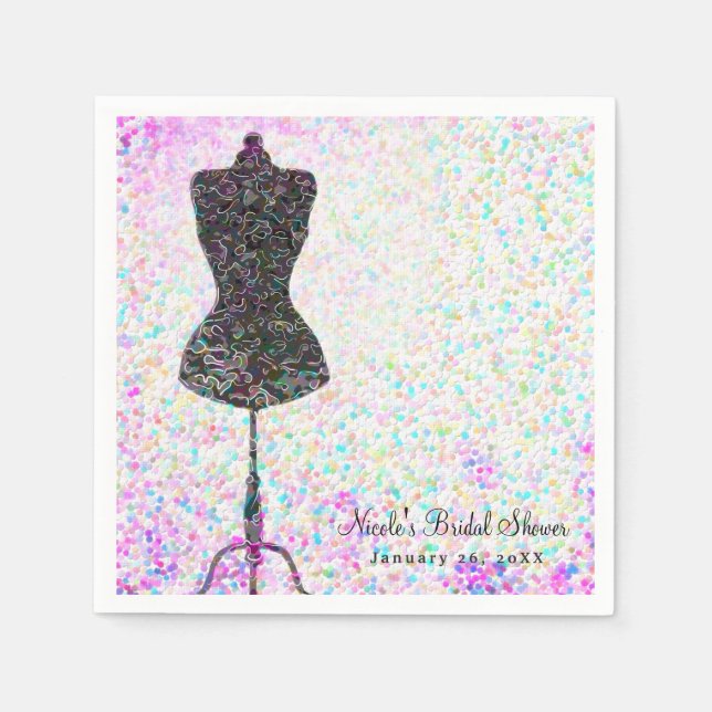 Serviettes Jetables Mode Confetti Mannequin Moderne Personnalisé (Devant)