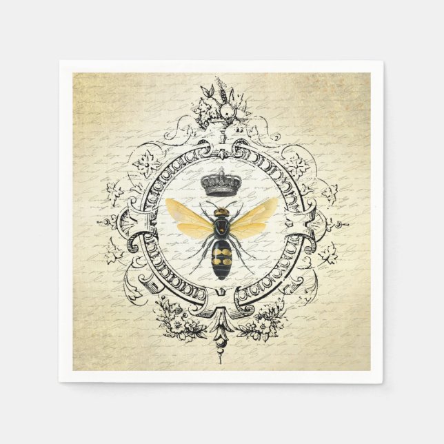 Serviettes Jetables modern vintenfrenqueen bee (Devant)