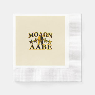 Serviettes Jetables Molon Labe Casque de guerrier spartiate Décor doré