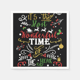Serviettes Jetables Moment le plus merveilleux de l'année de Noël