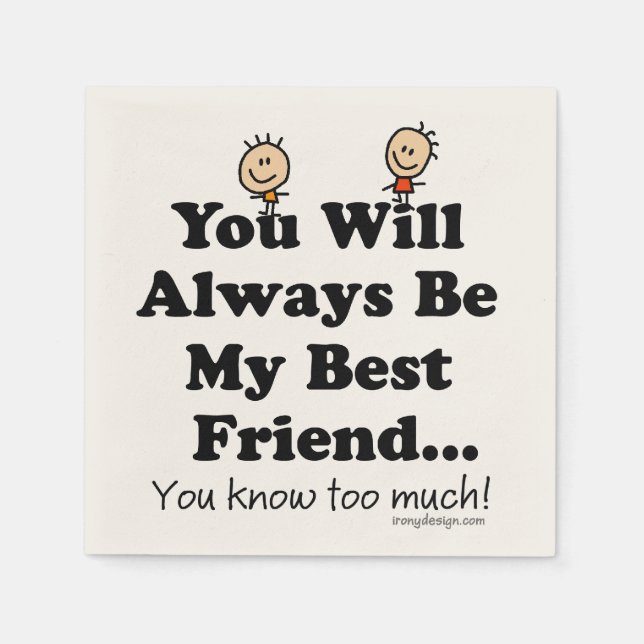 Serviettes Jetables Mon meilleur ami (Devant)