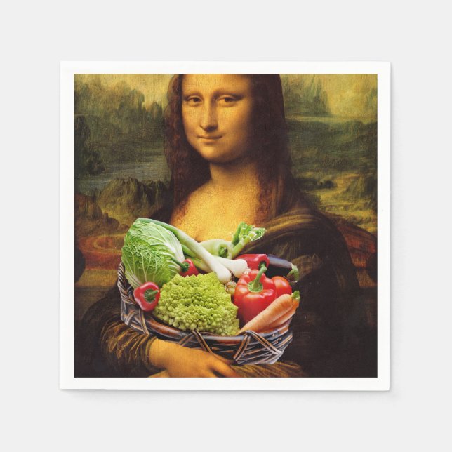 Serviettes Jetables Mona Lisa aime les légumes (Devant)
