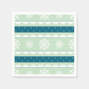 Serviettes Jetables Monnaie de Noël et Snowflakes Turquoises Motif