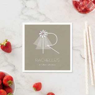 Serviettes Jetables Monogram de la mariée Fête de douche de mariage Da
