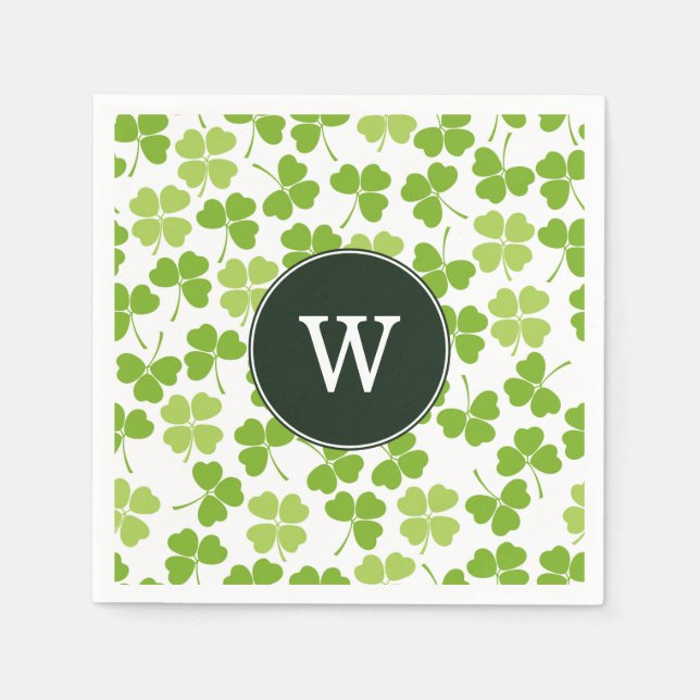 Serviettes Jetables Monogram St. Patrick's Day Party Napkins (Devant)
