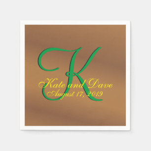 Serviettes Jetables Monogramme 3d Pecan Bronze