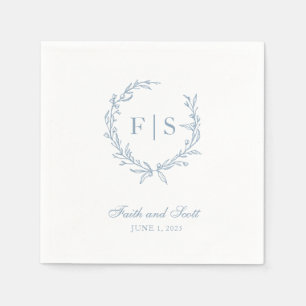 Serviettes jetables Monogramme bleu clair