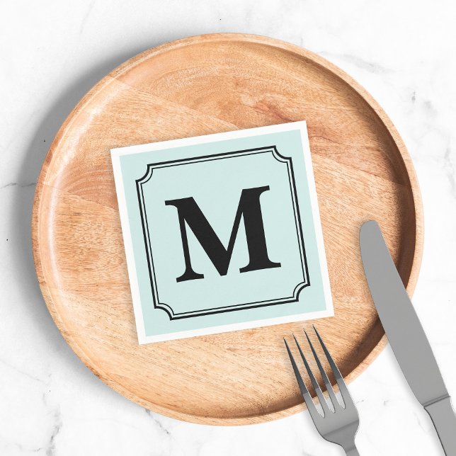 Serviettes Jetables Monogramme de bordure de ticket Arrière - plan cou (Créateur téléchargé)