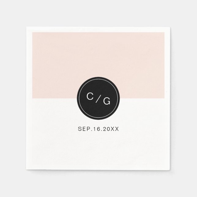 Serviettes Jetables Monographie de mariage moderne minimaliste modifia (Devant)