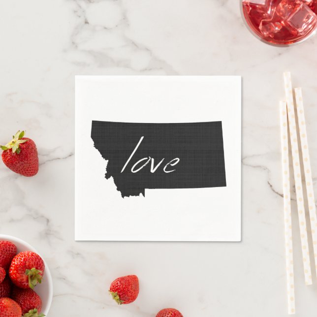 Serviettes Jetables Montana Love Papier Partie Napkins (En situation)