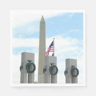 Serviettes Jetables Monument Washington et mémorial de la Seconde Guer