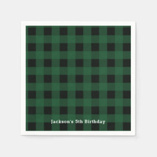 Serviettes Jetables Motif à carreaux de buffle à plaid vert noir