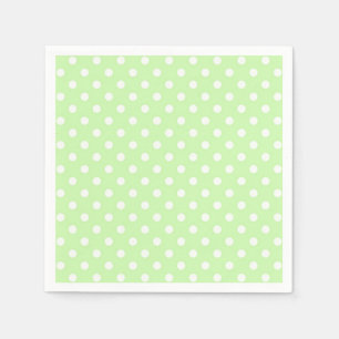 Serviettes Jetables Motif à points polka blanc et vert céleri
