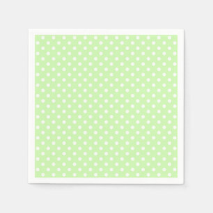 Serviettes Jetables Motif à points polka blanc et vert céleri