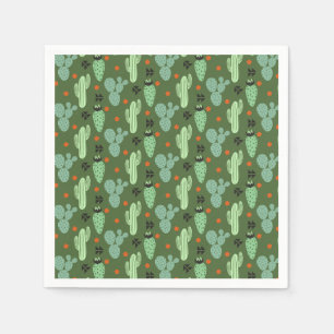 Serviettes Jetables Motif Abstrait du désert de Hipster Cactus