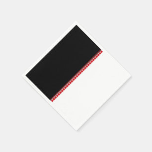 Serviettes Jetables Motif Abstrait noir blanc et rouge