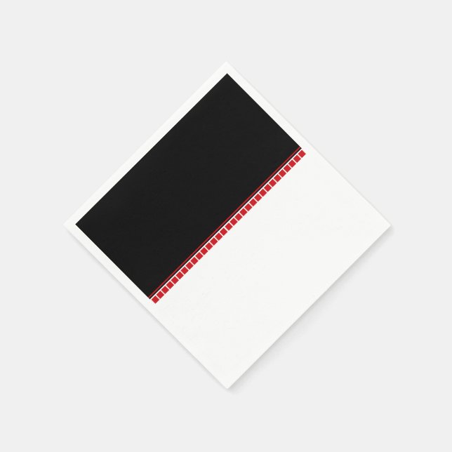 Serviettes Jetables Motif Abstrait noir blanc et rouge (Coin)