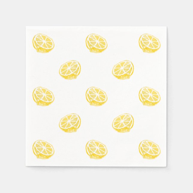Serviettes Jetables Motif citron aquarelle (Devant)