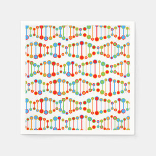 Serviettes Jetables Motif coloré de structure d'ADN