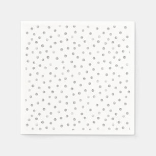Serviettes Jetables Motif Confetti blanc gris