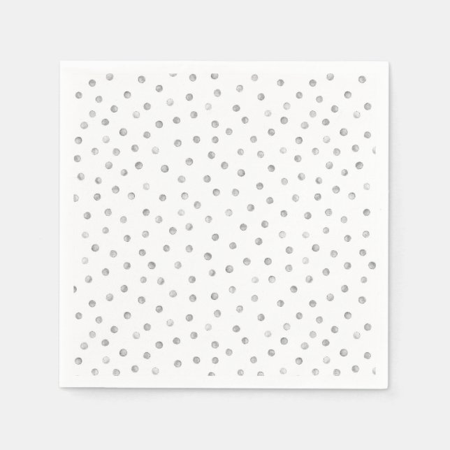 Serviettes Jetables Motif Confetti blanc gris (Devant)