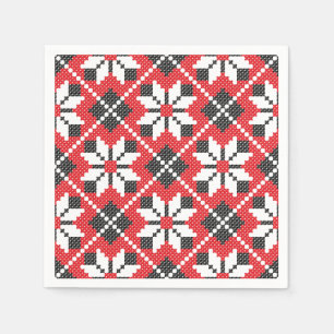 Serviettes Jetables Motif croisé transparent rouge et noir