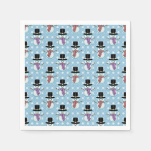 Serviettes Jetables Motif de bonhommes de neige mignons