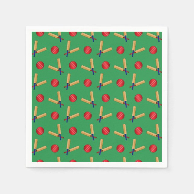 Serviettes Jetables Motif de cricket vert (Devant)