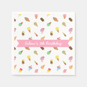 Serviettes Jetables Motif de glace coloré et sucré pour fête d'anniver