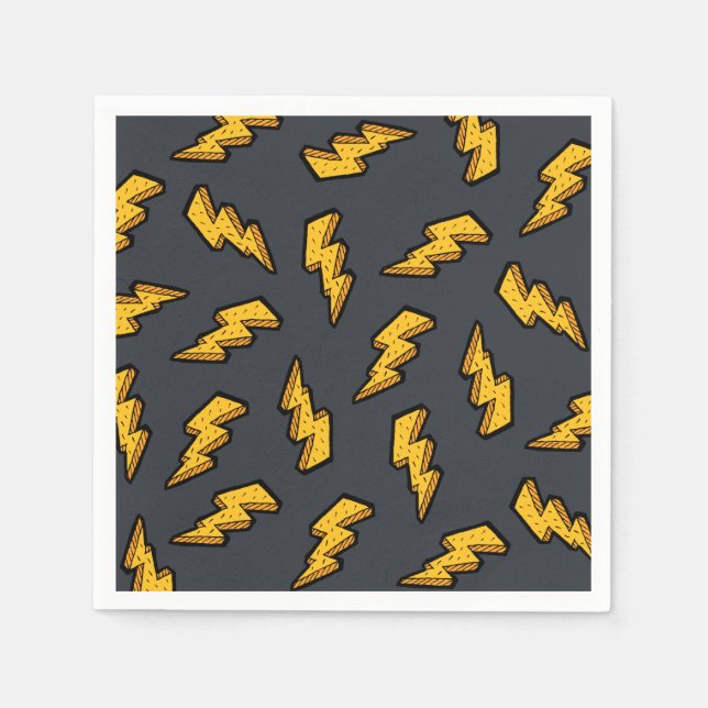 Serviettes Jetables Motif de la foudre (Devant)