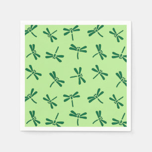 Serviettes Jetables Motif de libellule japonaise, vert jade clair