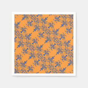 Serviettes Jetables Motif de lustre bleu orange