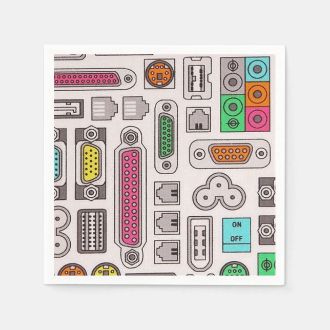 Serviettes Jetables Motif d'entrée Geek d'ordinateur (Devant)