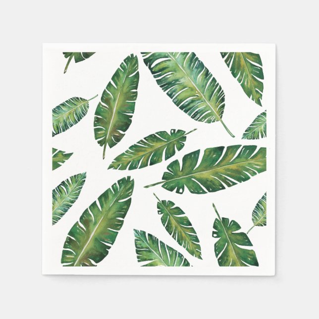 Serviettes Jetables Motif d'été tropical feuille (Devant)