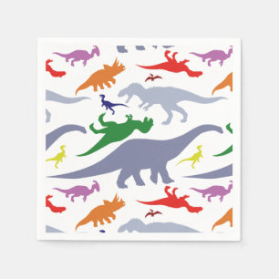 Serviettes Jetables Motif Dinosaure coloré (Lumière)