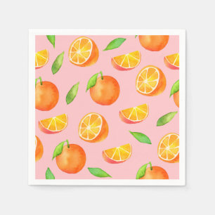 Serviettes Jetables Motif d'oranges aquarelles